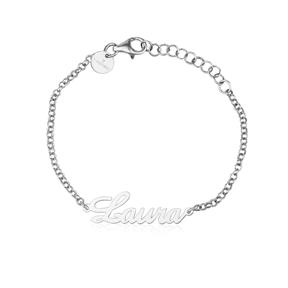 Pulsera T´Adoro Plata Baño Rodio Nombre Personalizado 93.PUL