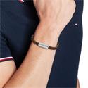 Pulsera Tommy Hilfiger Hombre Piel Trenzada Marrón y Acero Inoxidable 2790482