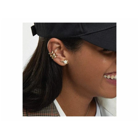 Pendientes Marina García Halley Plata Baño Oro y Circonitas Blancas 90798PD
