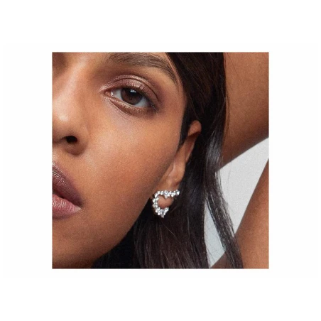 Pendientes Marina García Casilda Plata Baño Rodio y Circonitas Blancas 90830PB