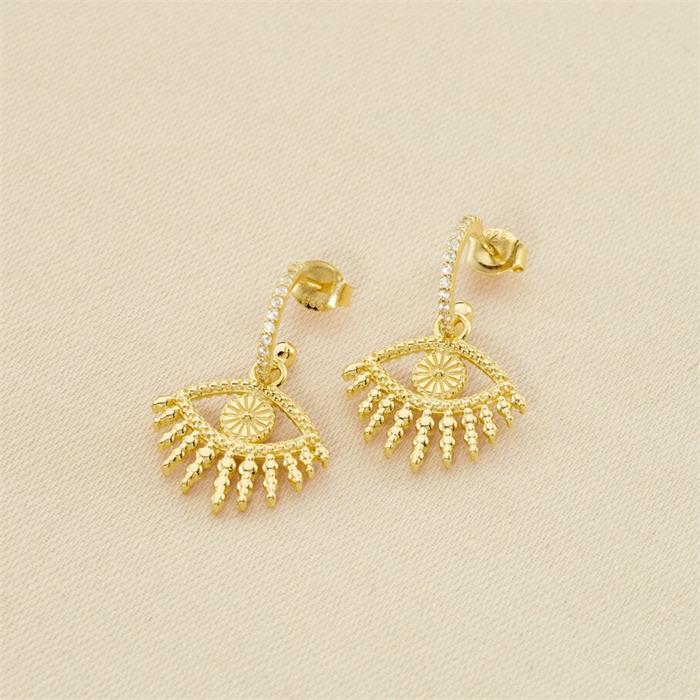 Pendientes Agatha Paris Lucky Eye Mini Criollas Plata Baño Oro 2390792-658-TU