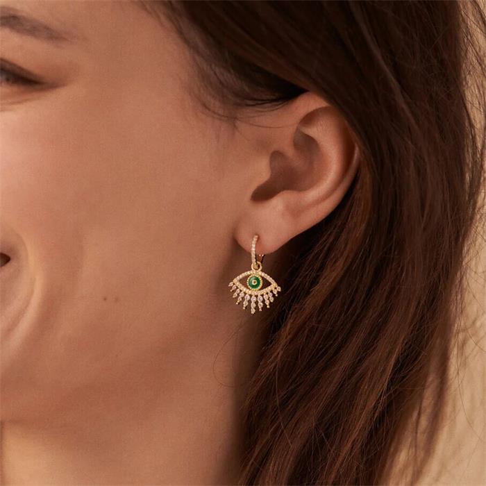 Pendientes Agatha Paris Lucky Eye Mini Criollas Plata Baño Oro 2390792-658-TU