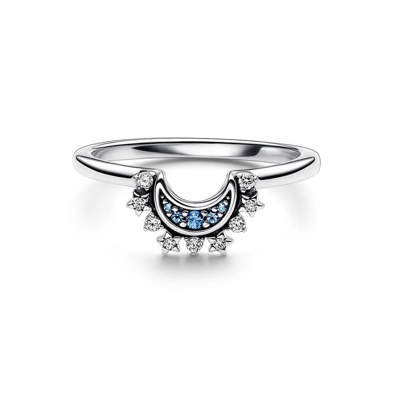 Anillo Pandora Luna Celestial Azul Brillante 192675C01