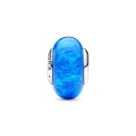 Sterling silver charm with deep blue lab-created opal
