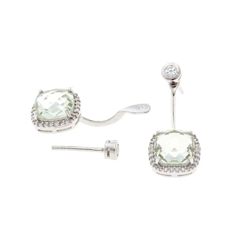 Pendientes Salvatore Mujer Plata Baño Rodio, Amatista y Circonitas 82A0127