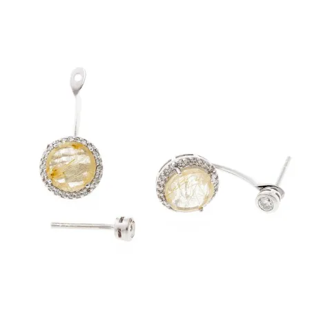 Pendientes Salvatore Mujer Plata Baño Rodio, Rutilate y Circonitas 82A0129