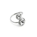 Anillo Victoria Cuz Ajustable Plata Baño Rodio y Cristales A1052-2A