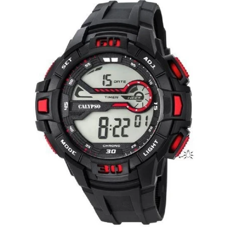 Reloj Calypso Digital Hombre Negro y Rojo K5695/5