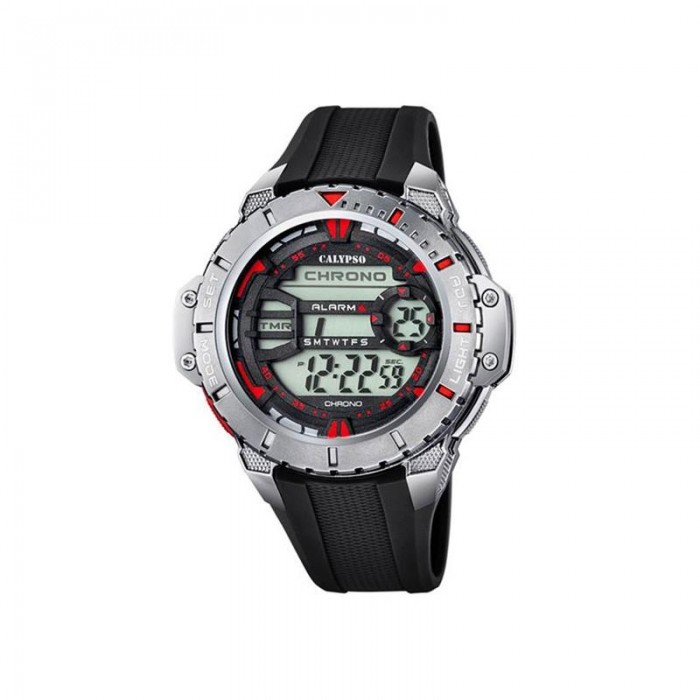 Reloj Calypso Hombre Digital Negro y Plateado K5689/5