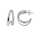Pendientes Vidal&Vidal Doble Aro Baño Plata y Circonitas Q3577