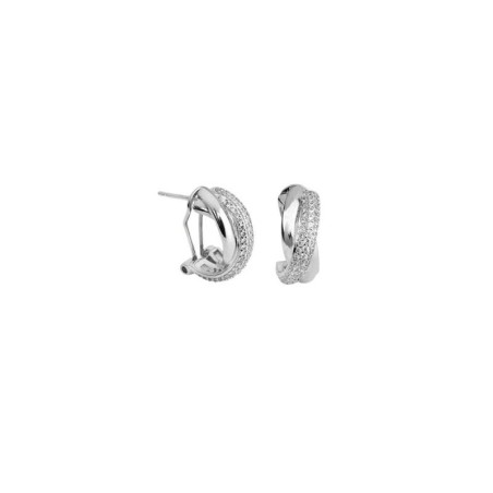 Pendientes Vidal&Vidal Tiras Baño Plata y Circonitas Blancas R2869B