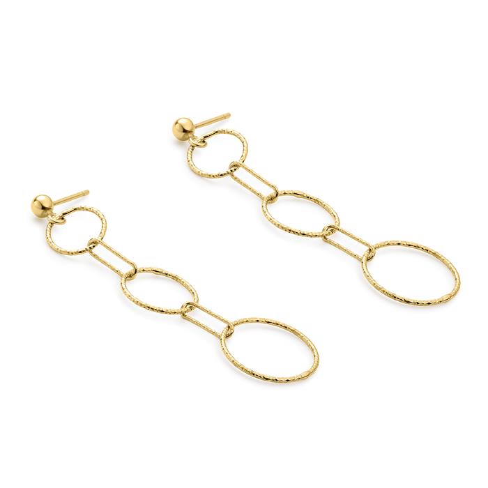 Pendientes Itemporality Eslabones Circulares y Rectangulares Plata Baño Oro SEA-200-315-UU