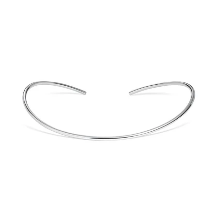 Collar Itemporality Plata Baño Rodio Abierto y Rígido SNL-100-155-UU