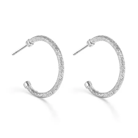 Pendientes Itemporality Aros Abiertos Plata Baño Rodio SEA-100-373-01