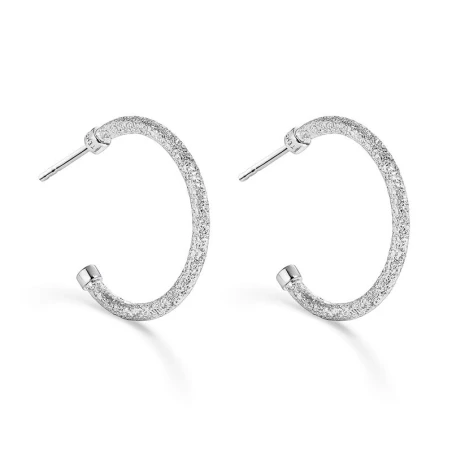Pendientes Itemporality Aros Abiertos Plata Baño Rodio SEA-100-373-01
