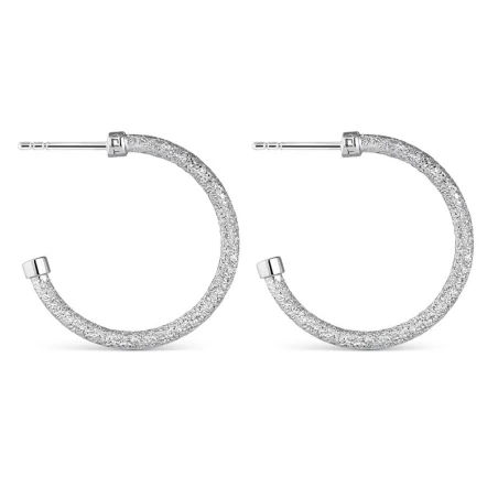 Pendientes Itemporality Aros Abiertos Plata Baño Rodio SEA-100-373-01