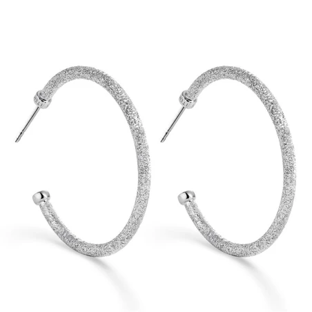 Pendientes Itemporality Aros Abiertos Plata Baño Rodio SEA-100-373-02