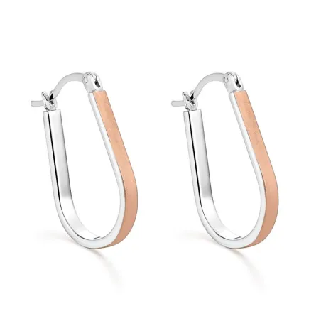 Pendientes Itemporality Aro Ovalado Plata Baño Bicolor SEA-400-372-UU