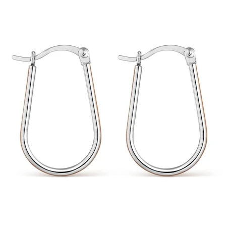 Pendientes Itemporality Aro Ovalado Plata Baño Bicolor SEA-400-372-UU