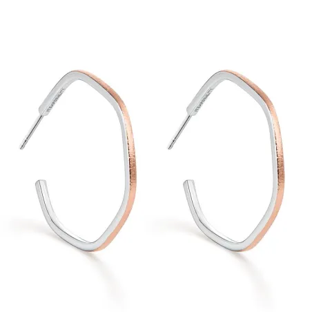 Pendientes Itemporality Hexágono Plata Baño Bicolor SEA-400-367-UU