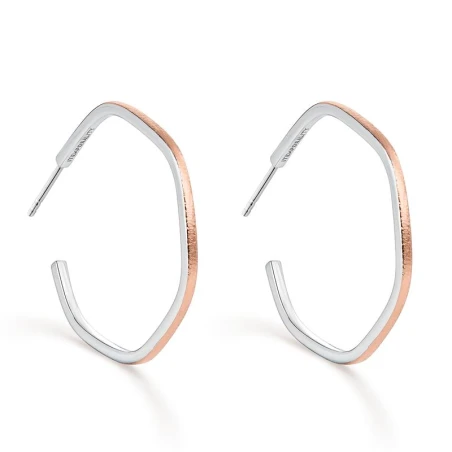 Pendientes Itemporality Hexágono Plata Baño Bicolor SEA-400-367-UU