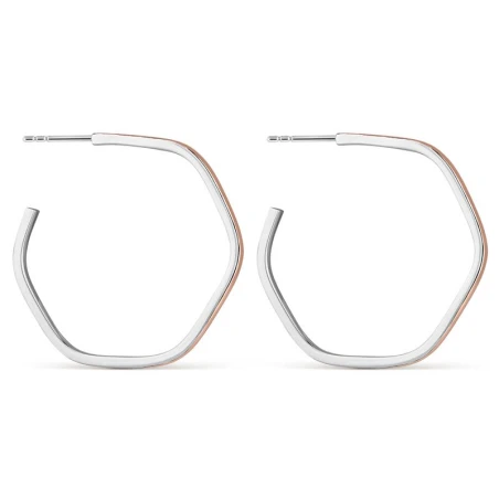 Pendientes Itemporality Hexágono Plata Baño Bicolor SEA-400-367-UU