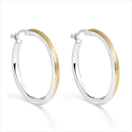 Pendientes Itemporality Aro Plata Baño Bicolor SEA-400-365-UU
