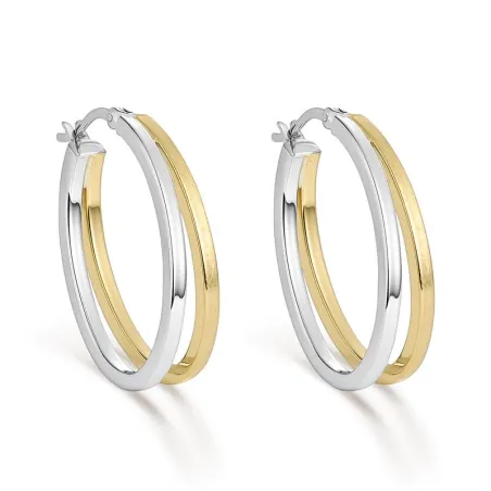 Pendientes Itemporality Doble Aro Plata Baño Bicolor SEA-400-375-UU