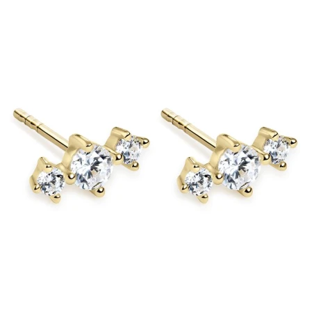 Pendientes Itemporality Plata Baño Oro y Circonitas Blancas SEA-201-339-UU