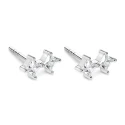 Pendientes Itemporality Plata Baño Rodio y Circonitas Blancas SEA-101-341-UU