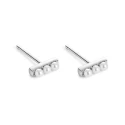 Pendientes Itemporality Barrita Plata Baño Rodio y Perlas Blancas SEA-120-343-UU