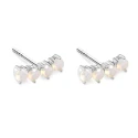 Pendientes Itemporality Plata Baño Rodio y 4 Ópalos Blancos SEA-119-334-UU