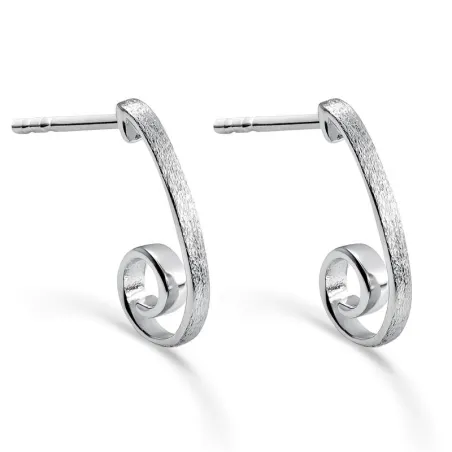 Pendientes Itemporality Barra Roscada Plata Baño Rodio SEA-100-359-UU
