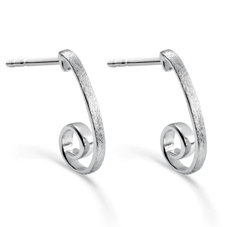 Pendientes Itemporality Barra Roscada Plata Baño Rodio SEA-100-359-UU