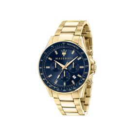 Reloj Maserati Sfida Hombre Dorado y Azul Cronógrafo R8873640008