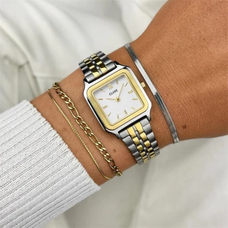Reloj Cluse Gracieuse Petite Mujer Plateado y Dorado Analógico CW11801