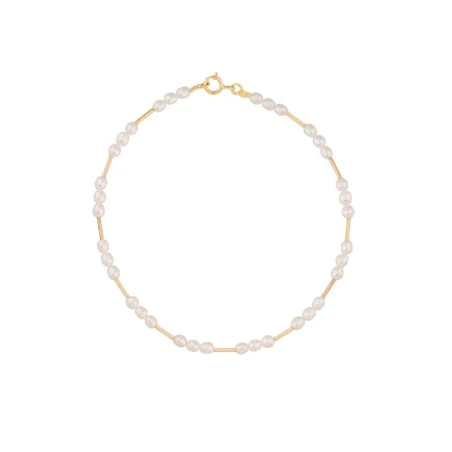 Pulsera Oro Amarillo 18Kt y Perlas de Grano 1-90496-0-9