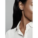 Infinity sterling silver stud earrings with clear cubic zirconia