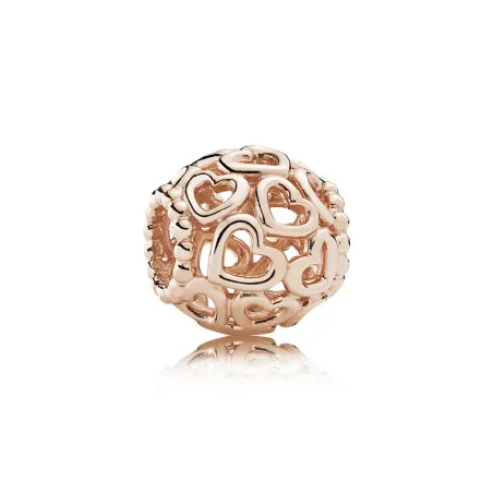 Openwork hearts 14k rose gold-plated charm