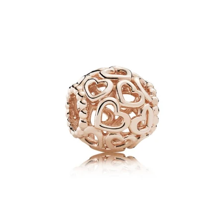 Openwork hearts 14k rose gold-plated charm