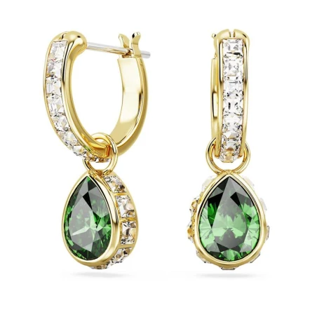 Pendientes Swarovski Stilla Baño Oro, Cristales Blancos y Verdes 5662922