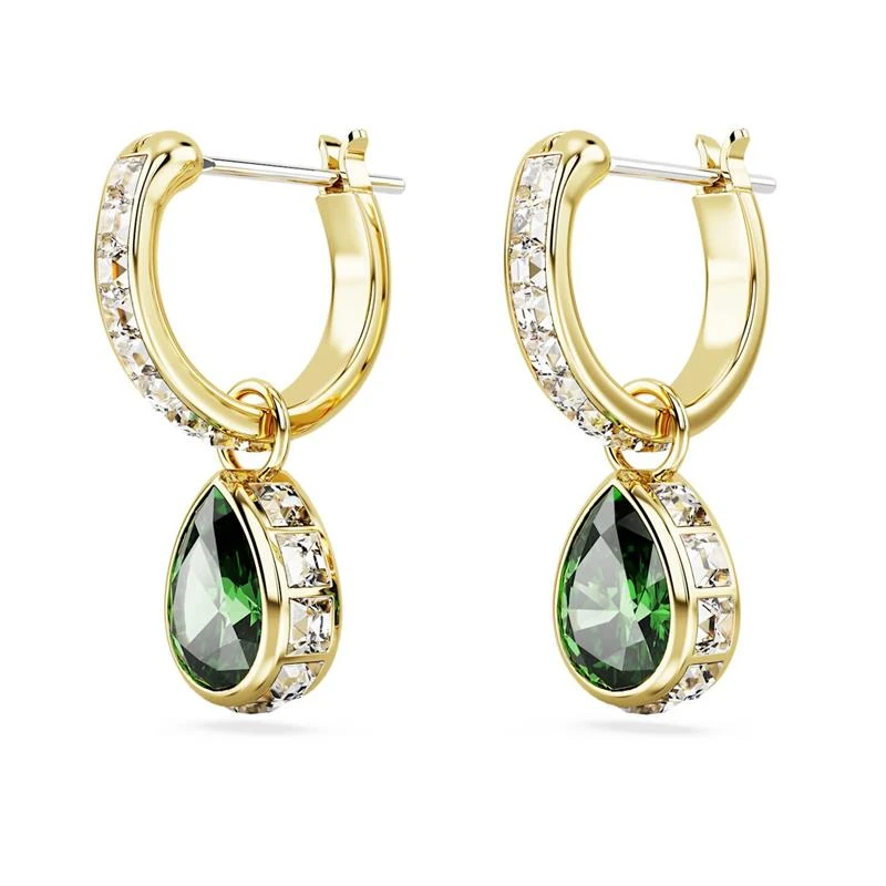 Pendientes Swarovski Stilla Baño Oro, Cristales Blancos y Verdes 5662922