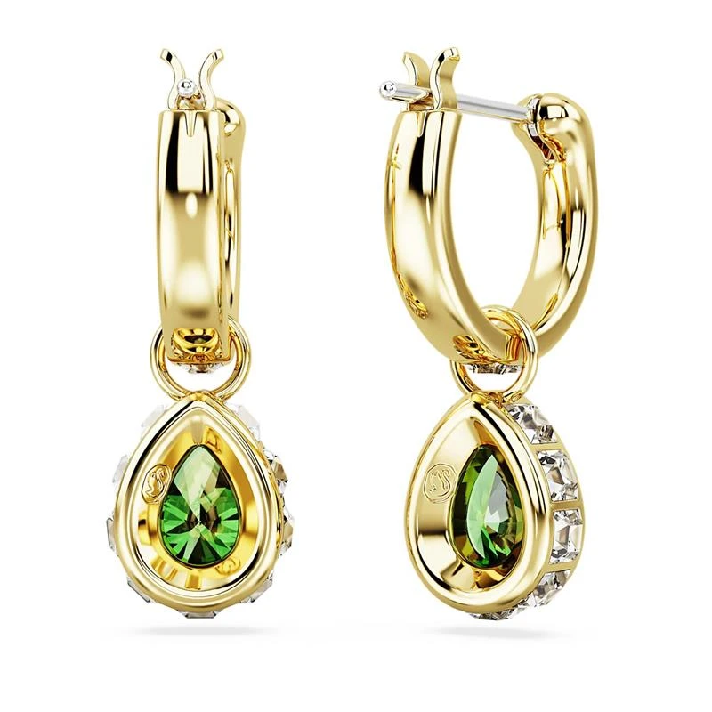 Pendientes Swarovski Stilla Baño Oro, Cristales Blancos y Verdes 5662922