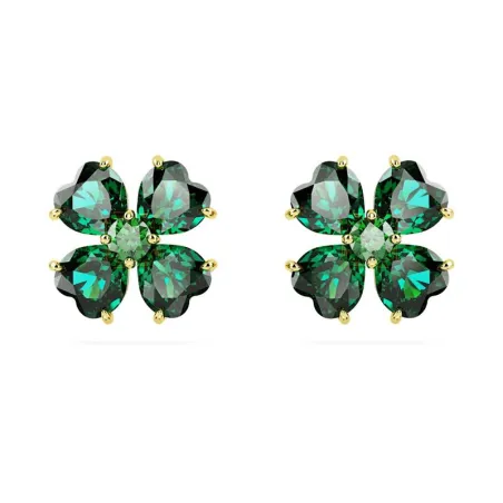 Pendientes Swarovski Idyllia Trébol Baño Oro y Cristales Verdes 5666236