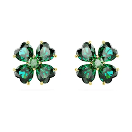Pendientes Swarovski Idyllia Trébol Baño Oro y Cristales Verdes 5666236