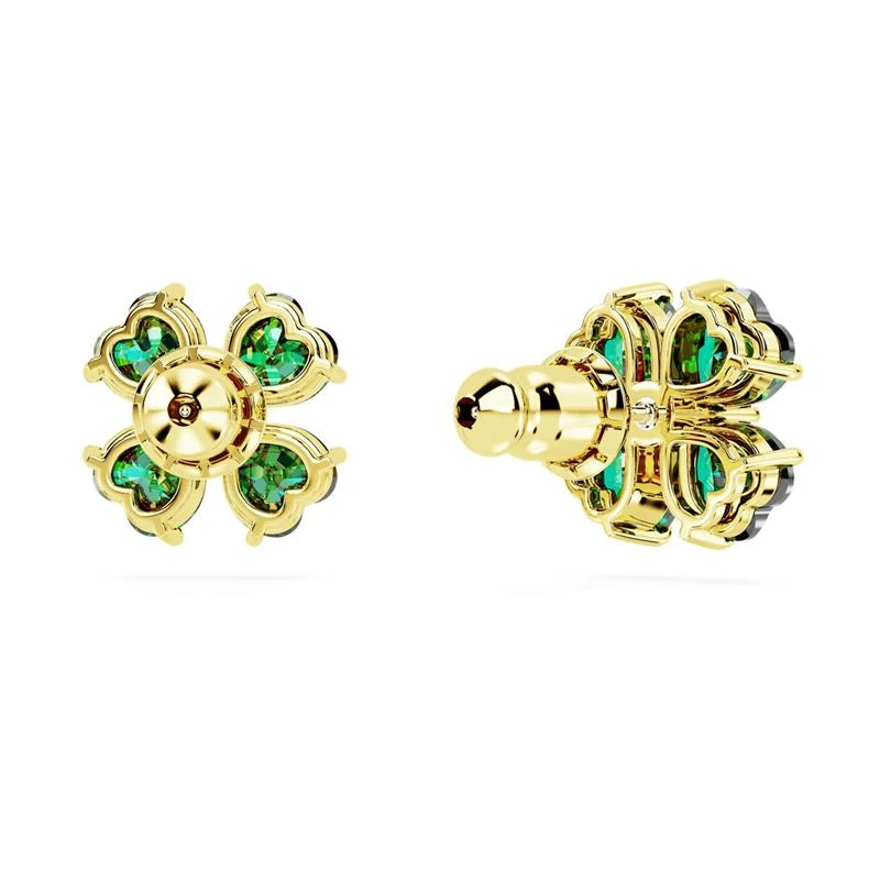 Pendientes Swarovski Idyllia Trébol Baño Oro y Cristales Verdes 5666236
