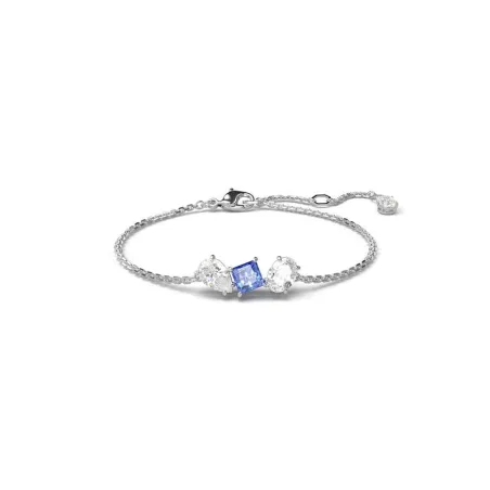 Pulsera Swarovski Mesmera Baño Rodio y Cristales Blancos y Azul Cuadrado 5668359