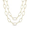 Collar Itemporality Anello Plata Baño Oro Eslabones Rectangulares SNL-200-099-UU