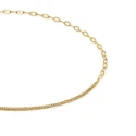 Collar Itemporality Anello Triple Cadena Plata Baño Oro Eslabones redondos y ovalados SNL-200-114-UU