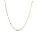 Collar Itemporality Anello Plata Baño Oro Eslabones Nudo y Rectangulares SNL-200-119-UU
